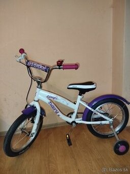 Detský bicykel 16 Harry s pomocnými kolieskami.