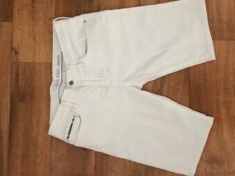 NOVÉ CALVIN KLEIN originál white pánske jeansove capri L/XL