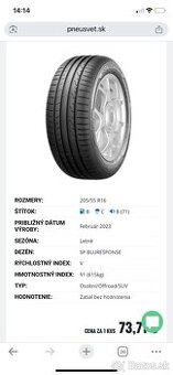 Letné pneumatiky 205/55R16