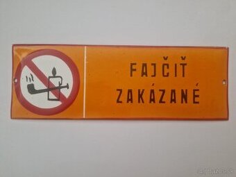 Smaltovaná tabuľka “FAJČIŤ ZAKÁZANÉ”