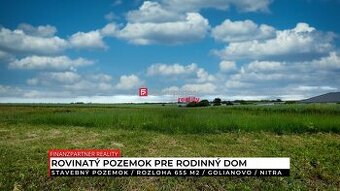 Stavebný pozemok 655 m², Golianovo, Nitra