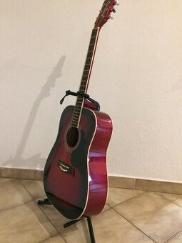 Akustická gitara bordová