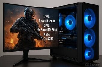 Herný výkonný PC – RTX 3070/ Ryzen 5 3600X/ 32GB RAM/NVMe