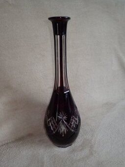 Rubínové sklo váza 34cm