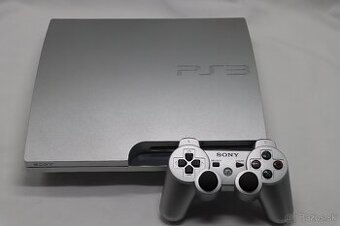 PS3 Slim Silver 320GB + orig ovládač + káble