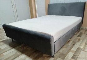 antracitova manzelska postel 160x200x48 cm