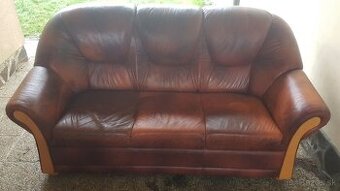 Luxusna starsia kozena sedacia suprava ( 2 gauc + kreslo)
