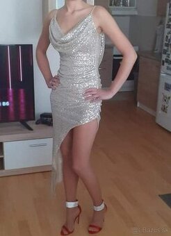 Silvestrovske leskle spolocenske saty XS AKO NOVE - 1