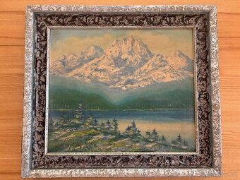 Obraz Jan Boža Pospíšil,Vysoké Tatry Gerlach1943,olej 55x49