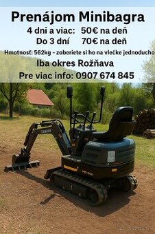 Prenájom Minibagra – JANSEN MB-500