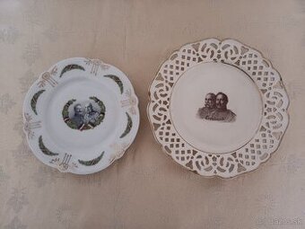 Porcelánové talíře - Franc Jozef, Wihelm II., Rakusko Uhors