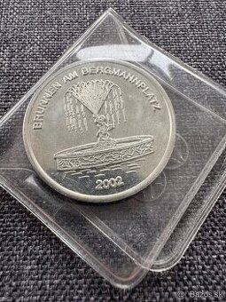 Strieborná pamätná minca NEMECKO 2002 - BRUNNEN AM BERGMAN