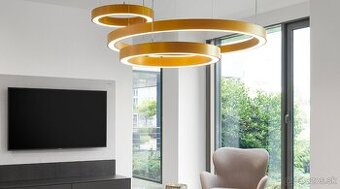 Zostava 3 kruhových zlatých svietidiel, výpredaj z predajne