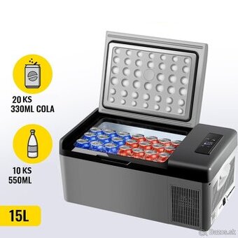 Kompresorová autochladnička 12 alebo 24v prípadne 230v 15l