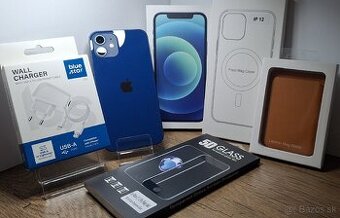 Iphone 12 MINI 64GB Blue, TOP STAV, NOVÁ BAT.100%
