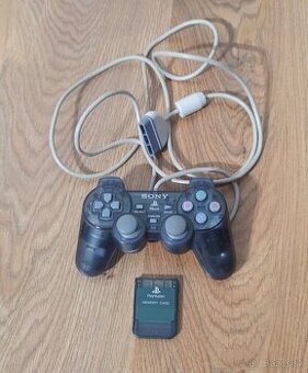 PS ONE Smoke Gray ovládač + memory karta