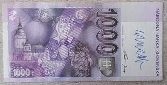 Autogram - podpis 1000 SK bankovka