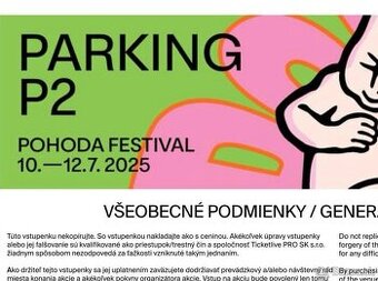 Predám parking lístok P2 na festival Pohoda
