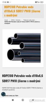 HDPE 100 rúra 6m d 110m