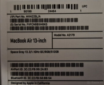 MacBook Air 13'' 2020 Space Gray 512GB