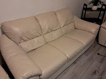Predám koženú sedačku krémovej farby (dohoda na cene môžna )