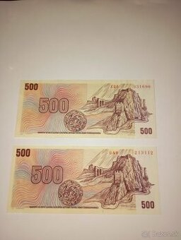 BANKOVKY 500 KČS 1973, SÉRIE Z a U, PĚKNÉ STAVY