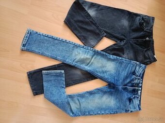 Zateplené rifle chlapčenské  modré Denim č.158