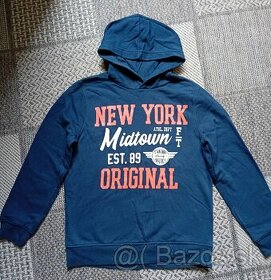 Detská mikina 158–164, s kapucňou, zachovalá