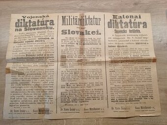 plagát Vojenská diktatúra na Slovensku 1919 - 1