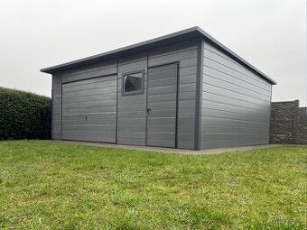 Zateplená plechová garáž 6 x 5,5 m - 1