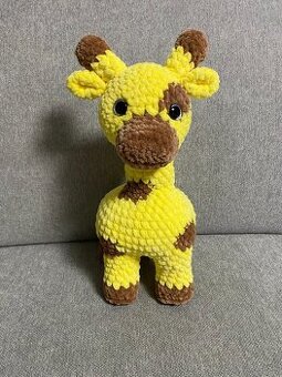 Nová ručne háčkovaná žlto-hnedá žirafka z veľmi mäkkej
