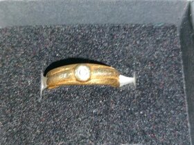 Zlaty diamantovy prsten Punc 0,585 Rozmer 54
