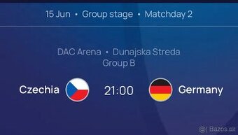 Vstupenky U21 Cesko-Nemecko vek obmedzenie TOP CENA