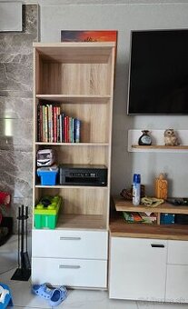 Policový regál s dvoma šuplikmi