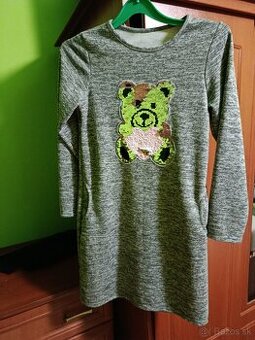 Zimné šaty s vreckami  veľ.164