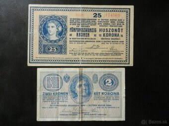 Staré vzácnejšie bankovky Rakúsko Uhorsko - 1