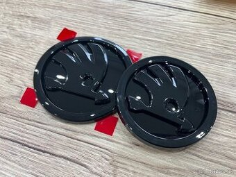 Znak 80mm alebo 90mm Škoda čierna/čierna-chrom