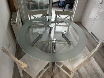 Kuchynský stôl sklený 110 cm