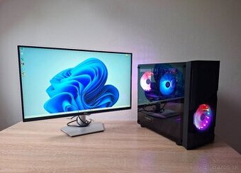 Herný pc Ryzen 5 5500 3,60ghz/NVME/GTX1660SUPER +27LCD 4K