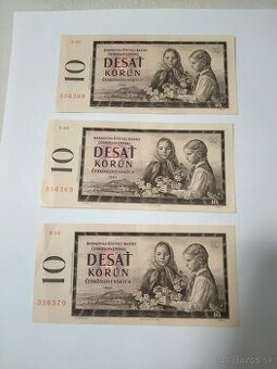 10Kčs 1960 Čislá po sebe