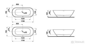 Volne stojata vana - cierna