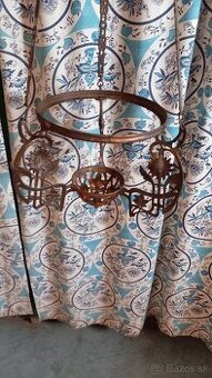 Starožitný liatinový závesný luster