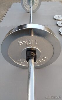 Pochromované železné kotúče/závažia 2 x 15 kg - ČISTO NOVÉ - 1