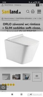 Nové závesné WC Orlo