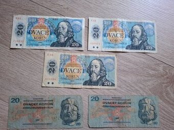 Staré bankovky 20kčs