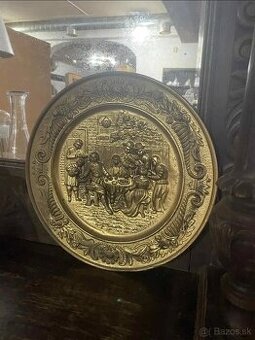 dekor tanier, mosadz, priemer 35 cm,