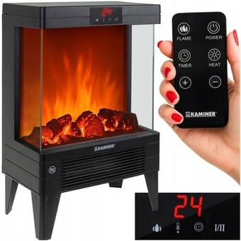 Kaminer elektrický ohrievač s efektom krbu | 2000 W | Diaľko