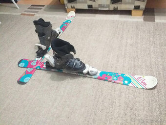 Predám detské lyže Elan (110cm) + lyziarky