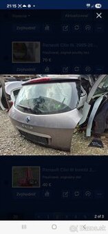 Renault Clio III kombi rok 2006-2013 dvere zadne