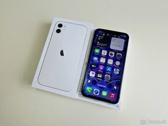 APPLE IPHONE 11 64GB WHITE ,ZDRAVIE BATERKY 100%